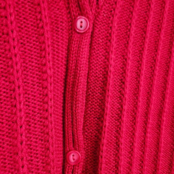 Eddie Bauer Wool Shawl Collar Sweater Vest Medium Tall MT Women Red Button Front - Picture 4 of 15